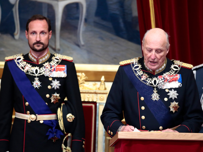 King Harald reads the Speech from the Throne. Photo: Lise Åserud / NTB scanpix